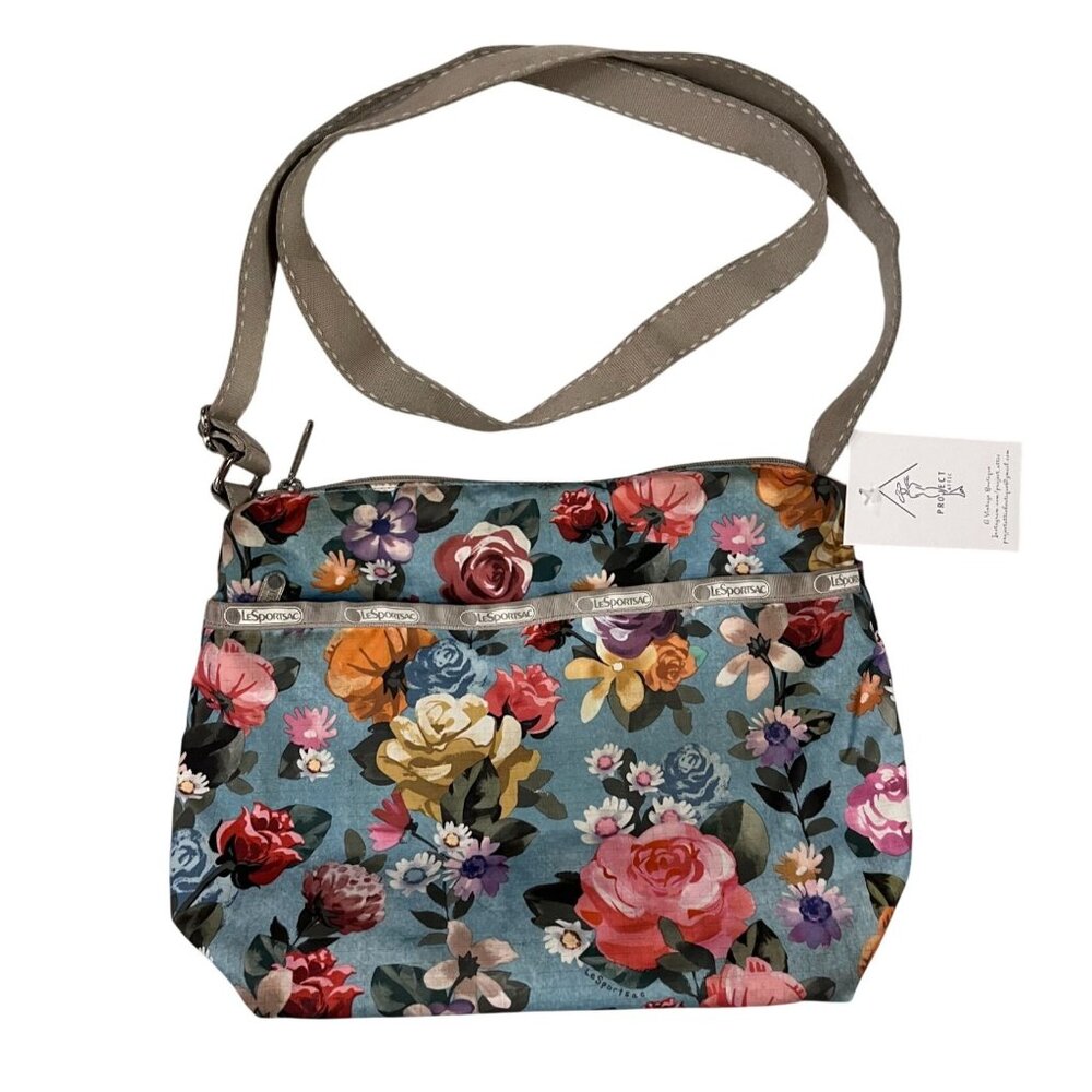 Vintage 90s LeSportsac Floral Nylon Crossbody Bag Adjustable Strap